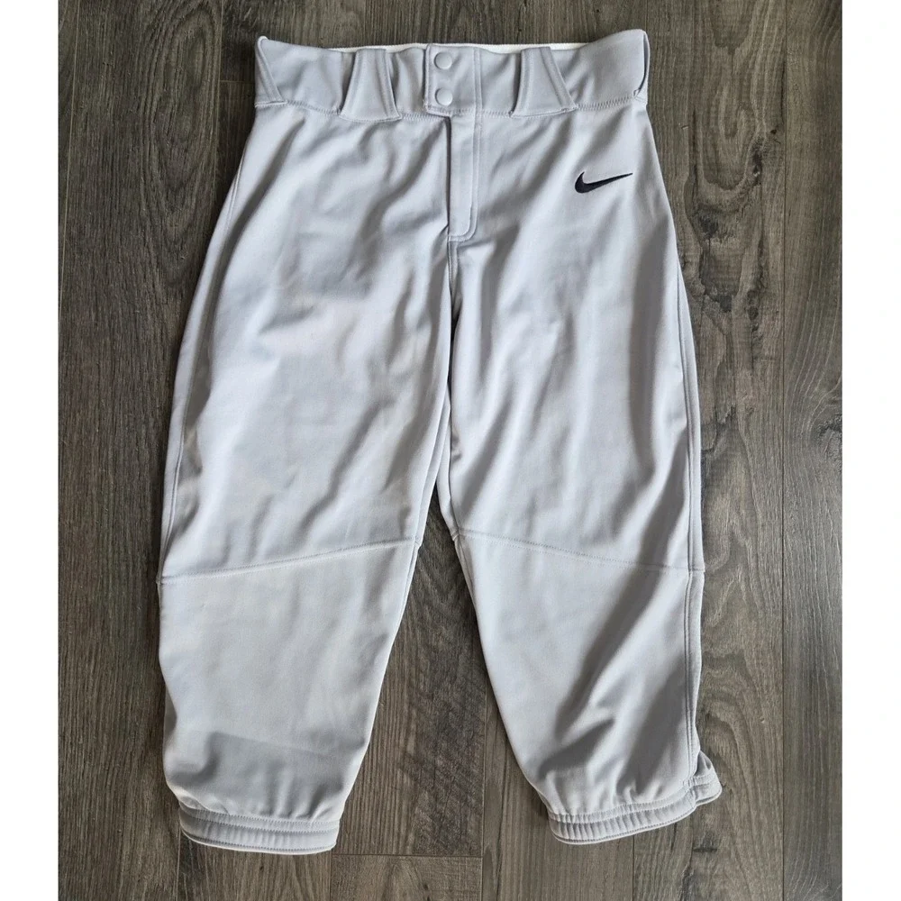 Nike Team Youth Gray Baseball Pants Size XL Athletic Sportswear Engineered Crop